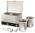 Omcan USA 44182 16.26" W x 11.02" D Stainless Steel Countertop Double Pot Sauce Warmer - 120 Volts 400 Watts