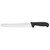 Omcan USA 12452 10" Black Handle Wave Edge Blade Curved Slicing Knife