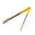 Omcan USA 80552 16" Stainless Steel with Yellow Plastic Coated Handle Utility Tongs