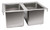 Omcan USA 39782 10" Wide x 14" Front to Back x 10" Deep Stainless Steel Two Compartment Drop-In Sink