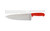 Omcan USA 12117 10" Stainless Steel Red Handle Medium Blade Chef Knife