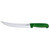 Omcan USA 12347 10" Stainless Steel Green Handle Curved Breaking Knife