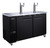 Omcan USA 50064 Two 0.5 Kegs Capacity Black Stainless Steel 2 Dispensers Draft Beer Cooler - 115 Volts 0.2 HP