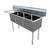 Omcan USA 22115 75" W 18 Gauge Stainless Steel With Left-Hand Drainboard Galvanized Legs Pot Sink