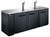 Omcan USA 50069 Four 0.5 Kegs Capacity Black Stainless Steel 2 Dispensers Draft Beer Cooler - 110 Volts 0.25 HP