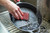 Lodge ACM10R41 4.8" W x 3" D Red Silicone Core with Stainless Steel Chainmail Heavy-Duty Scrubbing Pad (6 Each per Case)