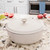 Lodge EC7OD13 7 Qt. Round Oyster White Porcelain Enameled Cast Iron Dutch Oven