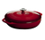 Lodge EC3CC43 3.6 Qt. Red Porcelain Enameled Cast Iron Round Casserole with Cover