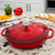 Lodge EC3CC43 3.6 Qt. Red Porcelain Enameled Cast Iron Round Casserole with Cover