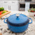 Lodge EC6D33 6 Qt. Blue Porcelain Enameled Cast Iron Round Dutch Oven with Cover