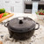Lodge EC6D18 6 Qt. Midnight Chrome Porcelain Enameled Cast Iron Round Dutch Oven with Cover