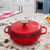 Lodge EC3D43 3 Qt. Red Porcelain Enameled Cast Iron Round Dutch Oven with Cover