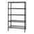 Quantum WR86-1830BK-5 30" W x 86" H x 18" D Black Epoxy Antimicrobial Finish Wire Shelving Starter Kit