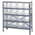 Quantum 1839-208CL 39" H x 36" W x 18" D Heavy Duty Galvanized Steel Finish 16 Clear Bins Shelving Unit