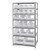 Quantum 2475-20-MIXCL 75" H x 36" W x 24" D Heavy Duty Galvanized Steel Finish 8 Clear Bins Shelving Unit