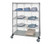 Quantum WRCS4-74-2460EP-5 60" W x 24" D Chrome 5 Shelves Wire Enclosed Cart