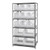 Quantum 2475-953954CL 75" H x 36" W x 24" D Heavy Duty Galvanized Steel Finish 9 Clear Bins Shelving Unit