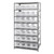 Quantum 2475-950CL 75" H x 36" W x 24" D Heavy Duty Galvanized Steel Finish 28 Clear Bins Shelving Unit