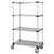 Quantum M1836SG46 36" W x 18" D x 69" H Antimicrobial Coating 4 Solid Shelves Mobile Cart