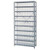 Quantum 1875-203CL 75" H x 36" W x 18" D Heavy Duty Galvanized Steel Finish 72 Clear Bins Shelving Unit