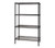 Quantum WR86-1448BK 48" W x 86" H x 12" D Black Epoxy Antimicrobial Finish Wire Shelving Starter Kit