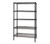 Quantum WR86-2460BK-5 60" W x 24" D x 86" H Black Epoxy Antimicrobial Finish Wire Shelving Starter Kit