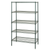 Quantum WR74-2436P-5 36" W x 24" D x 74" H Green Epoxy Coated Wire Shelving Starter Kit