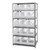 Quantum 2475-953CL 75" H x 36" W x 24" D Heavy Duty Galvanized Steel Finish 15 Clear Bins Shelving Unit