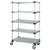Quantum M1836SG47-5 36" W x 18" D x 80" H Antimicrobial Coating 5 Solid Shelves Mobile Cart
