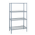 Quantum WR63-1854GY 54" W x 18" D x 63" H Gray Epoxy Antimicrobial Wire Shelving Starter Kit
