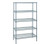 Quantum WR54-1872GY-5 72" W x 18" D x 54" H Gray Epoxy Antimicrobial Finish Wire Shelving Starter Kit