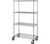 Quantum M2436C46 36" W x 24" D x 69" H Chrome Plated 4 Wire Shelves Mobile Cart