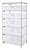 Quantum WR6-953CL 36" W x 24" D Chrome Plated 6 Shelves Bin Wire Shelving System