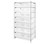 Quantum WR8-952CL 36" W x 24" D x 74" H Chrome Plated Finish Bin Wire Shelving System