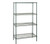 Quantum WR86-2436P 36" W x 86" H x 24" D Green Epoxy Antimicrobial Finish Wire Shelving Starter Kit