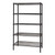 Quantum WR63-2454BK-5 54" W x 24" D x 63" H Black Epoxy Antimicrobial Wire Shelving Starter Kit