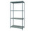 Quantum WR86-2430WPM 30" W x 24" D Green Epoxy Antimicrobial Coating 4 Shelves Stationary Wire Plastic Mat Shelving Unit