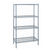 Quantum WR63-2448GY 48" W x 24" D x 63" H Gray Epoxy Antimicrobial Wire Shelving Starter Kit