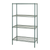 Quantum WR63-1860P 60" W x 18" D x 63" H Green Epoxy Antimicrobial Wire Shelving Starter Kit