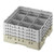 Cambro 9S958184 19 3/4" x 19 3/4" x 12 1/8" Beige 9 Compartments Full Size with 5 Extenders Camrack Glass Rack - 2 Cases