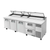 True TPP-AT-119D-2-HC 119.25" W Stainless Steel Cover Four Section Pizza Prep - 115 Volts