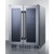 Summit ALFD24WBVCSS 24" W Stainless Steel Double Section Glass Door Wine or Beverage Center - 115 Volts