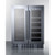 Summit ALFD24WBVCSS 24" W Stainless Steel Double Section Glass Door Wine or Beverage Center - 115 Volts