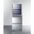 Summit SWCDRF24 23.63" W Stainless Steel Single Section Glass Door Dual Zone Wine Cellar or Refrigerator-Freezer - 115 Volts