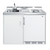Summit C48ELGLASSPUMP 47.25" W x 24" x 40" H White Metal Cabinet All-in-One Combo Kitchen - 115 Volts