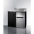 Summit CK36ELGLASS 36.13" W x 24.63" D x 40" H Stainless Steel and Black Finish All-in-One Combo Kitchen - 115 Volts