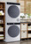 Summit SLS3434W 6.36 Cu. Ft. White and Black Door Washer and Vented Dryer Combination - 220 Volts