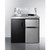Summit C39ELGLASSBK 39" W x 24.63" D x 40" H Stainless Steel and Black Finish All-in-One Combo Kitchen - 115 Volts