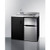 Summit C39ELGLASSBK 39" W x 24.63" D x 40" H Stainless Steel and Black Finish All-in-One Combo Kitchen - 115 Volts