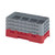 Cambro 8HS638416 10" x 19 3/4" x 8 7/8" Cranberry 8 Compartments Half Size with 3 Extenders Camrack Glass Rack - 3 Cases